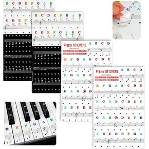 1 Pcs Removable Piano Keyboard Stickers for 88/61/54/49 Keys, Colorful Piano Keyboard Notes Labels Piano Key Stickers for Beginners, Eye-catching Keyboard Letters