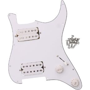 Yibuy White 3PLY Loaded Pickguard HH Sets for Humbuckers Electric Guitar 280x225x93mm