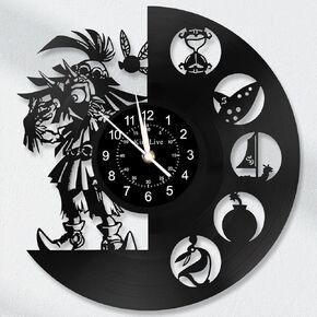 Game Anime Vinyl Record Wall Clock, Action Adventure Game Theme Wall Clock with LED Lights, Gaming Wall Art, Gamer Gift, Wall Decor - for Gaming Room,Living Room, Bedroom - 12 Inch
