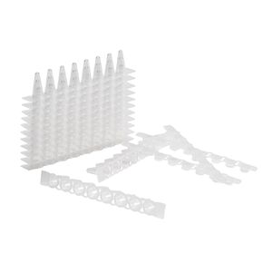0.1ml 8-Strip Clear PCR Tubes, Tubes with Flat Caps, 125 Sets/Pack, Ultra Thin Wall PCR Reaction Tubes, Polypropylene Microcentrifuge Tube, DNase/RNase Free