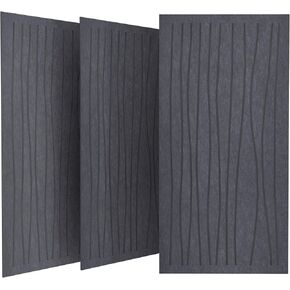 UMIACOUSTICS 6 PCS Sound Proof Panels,47.2 x 23.6 Inches Sound Absorbing Panels,Decorative Acoustic Panels in Art Curve Shaped Light Tan Color