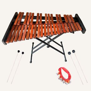 37 Note Xylophone Professional Wooden Glockenspiel Xylophone With Height Adjustable Stand,4 Mallets,Hand Bell and Carry Bag (40.6 inch)