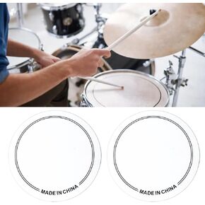2PCS Drum Head Patch, PET Wear Resistant Bass Drum Single Pedal Patch, Overtone Control Drumhead Patch Protector for Practice Performance (Single Pedal Black)