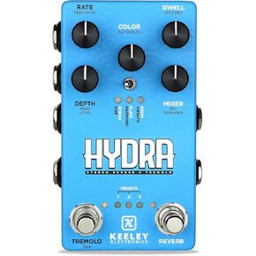 Keeley Hydra Stereo Reverb and Tremolo Pedal, Blue (KHydra)