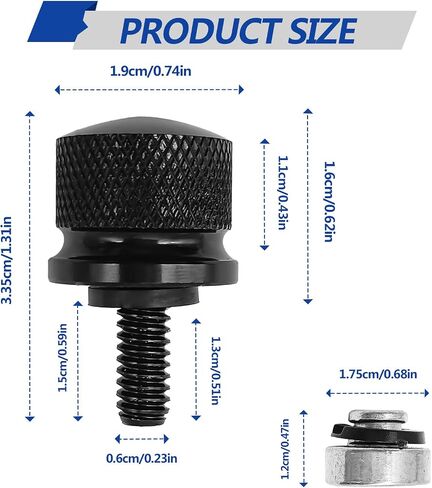 Stainless Motorcycle Seat Bolt Kit, 1/4-20 Thread Fender Seat Nut Kit Compatible with Harley Davidson 1996-2024, Silver in Saudi Arabia