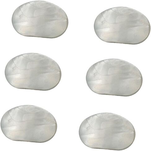 6 Pcs Oval Shape Electric Guitar Pearl Tuning Pegs Cap Machine Head Replacement Buttons Knobs, White in Kuwait