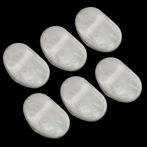 6 Pcs Oval Shape Electric Guitar Pearl Tuning Pegs Cap Machine Head Replacement Buttons Knobs, White in Kuwait