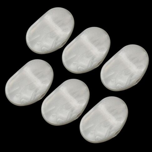 6 Pcs Oval Shape Electric Guitar Pearl Tuning Pegs Cap Machine Head Replacement Buttons Knobs, White in Kuwait
