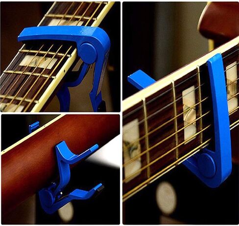 Blue Guitar Tuner Capo/Professional Ukulele Capo for Acoustic/Electric Guitar|Ukulele|Bass|Banjo|Mandolin + 6 PCS Guitar Picks+Guitar Picks Bag in Saudi Arabia