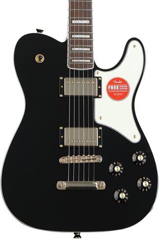 إصدار محدود من Paranormal Troublemaker Telecaster® Deluxe، لوحة أصابع Laurel، واقي Parchment Pickguard، أجزاء معدنية ذهبية، أسود in Saudi Arabia