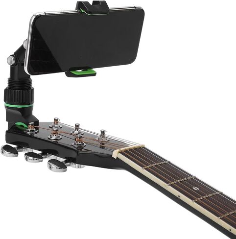 Smartphone Guitar Capo, Guitar Head Phone Holder Mount Bass Headstock Neck Clamp for Teaching Video Recording with Wiping Cloth & 10Pcs Picks, Guitar Accessories Bass Guitar Gifts in Saudi Arabia
