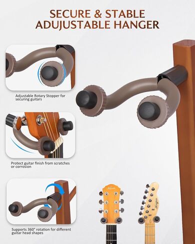 STRICH Acoustic Guitar Stand, HardWood 35.4" Height Floor Guitar Dispaly, Walnut Guitars Holder with Hanger for Home, Studio (FH1, Guitar Display) in Kuwait