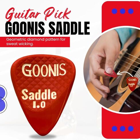 Goonis Saddle Guitar Picks | 1.0 | Guitar Picks For Acoustic & Electric Guitars | Bass Picks | Unique Saddle Design For Better Grip | Guitar & Bass Accessories in Saudi Arabia