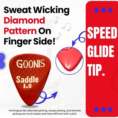 Goonis Saddle Guitar Picks | 1.0 | Guitar Picks For Acoustic & Electric Guitars | Bass Picks | Unique Saddle Design For Better Grip | Guitar & Bass Accessories in Saudi Arabia