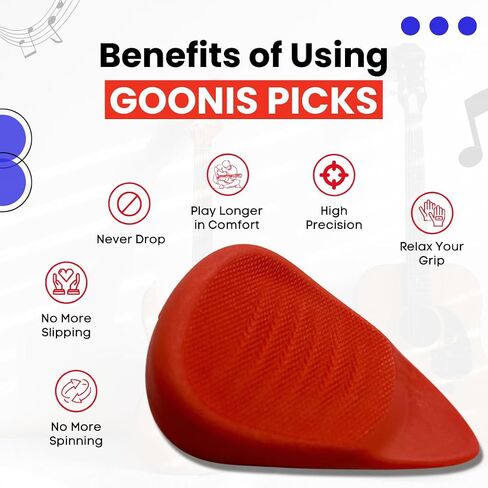 Goonis Saddle Guitar Picks | 1.0 | Guitar Picks For Acoustic & Electric Guitars | Bass Picks | Unique Saddle Design For Better Grip | Guitar & Bass Accessories in Saudi Arabia