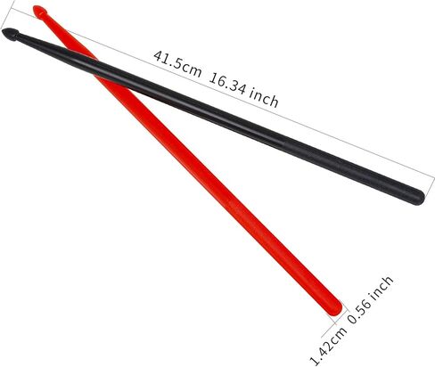 زوجان من أعواد الطبل المصنوعة من النايلون 5A للبالغين والأطفال، مجموعة أعواد طبلة بلاستيكية متينة وخفيفة الوزن مع مقابض غير قابلة للانزلاق وملحقات الآلات الموسيقية الإيقاعية الاحترافية in Kuwait