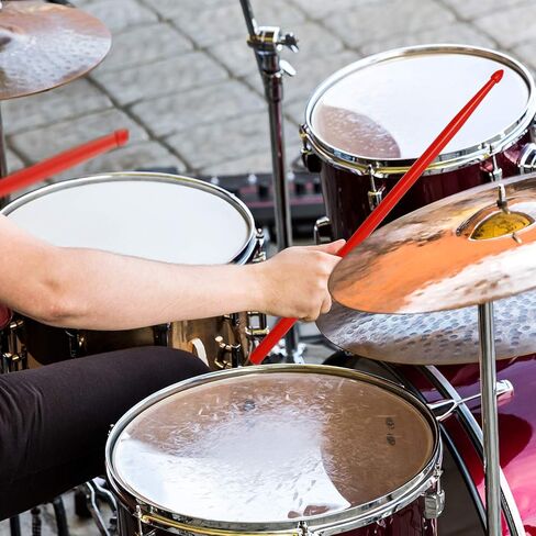 زوجان من أعواد الطبل المصنوعة من النايلون 5A للبالغين والأطفال، مجموعة أعواد طبلة بلاستيكية متينة وخفيفة الوزن مع مقابض غير قابلة للانزلاق وملحقات الآلات الموسيقية الإيقاعية الاحترافية in Kuwait