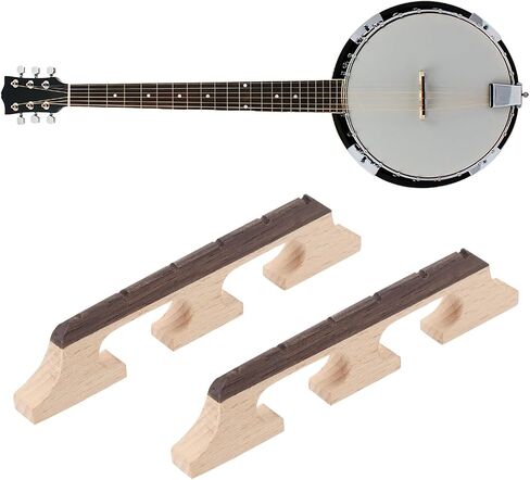 2PCS Bridge Replacement Accessories 5 String Three-Legged Ebony Maple Banjo Bridge Compatible with Banjo Guitar Ukulele in Saudi Arabia