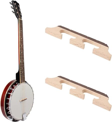 2PCS Bridge Replacement Accessories 5 String Three-Legged Ebony Maple Banjo Bridge Compatible with Banjo Guitar Ukulele in Saudi Arabia
