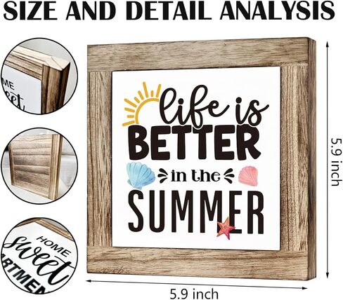 Sweet Summertime Sign, Watermelon Decor, Wooden Box Signs for Home Decor, Farmhouse Wood Sign, Summer Themed Decoration for Table Shelf Desk, Cottage Decor, Summer Vocation Party Decor in Saudi Arabia