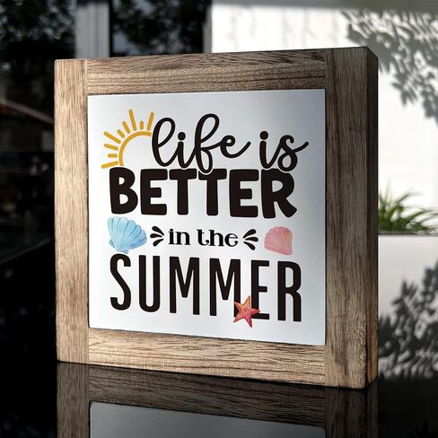 Sweet Summertime Sign, Watermelon Decor, Wooden Box Signs for Home Decor, Farmhouse Wood Sign, Summer Themed Decoration for Table Shelf Desk, Cottage Decor, Summer Vocation Party Decor in Saudi Arabia