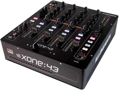 جهاز مزج الموسيقى Allen & Heath Xone 43 عالي الأداء 4+1 قناة تناظرية (AH-XONE:43) حزمة مع RCA ذكر إلى 1/4 + XLR + كابل صوت 3.5 مم 1/8 والمزيد من الملحقات in Kuwait