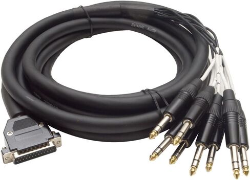 Seismic Audio - SA-DB8T15 - DB25 to 8 Channel 1/4" TRS 15 Foot D-Sub Snake Cable Patch Bay Interface Modular Cable in Kuwait
