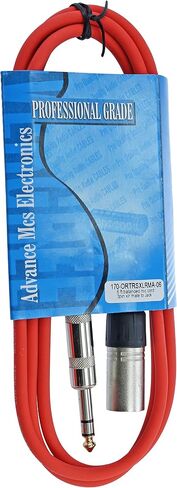1/4" TRS to 3 Pin XLR Male Pro Audio Patch Cable Balanced and Shielded (6 foot Feet ft long, Orange) in Saudi Arabia