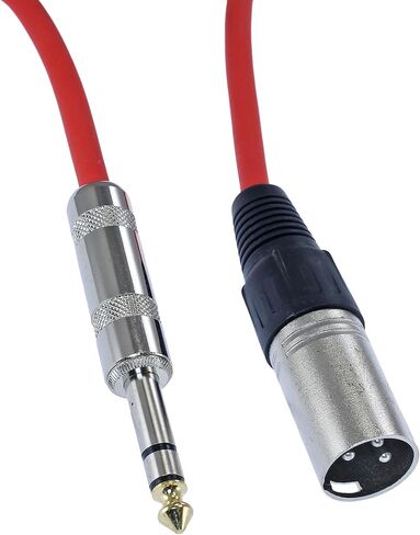 1/4" TRS to 3 Pin XLR Male Pro Audio Patch Cable Balanced and Shielded (6 foot Feet ft long, Orange) in Saudi Arabia