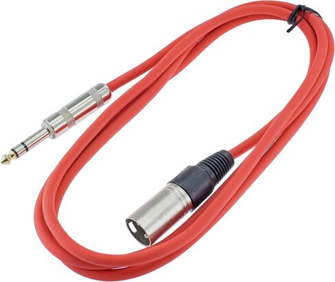 1/4" TRS to 3 Pin XLR Male Pro Audio Patch Cable Balanced and Shielded (6 foot Feet ft long, Orange) in Saudi Arabia