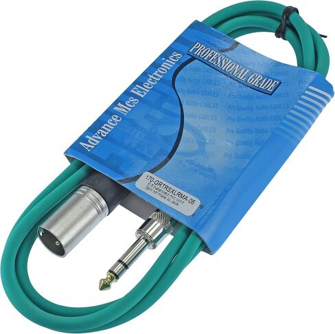 1/4" TRS to 3 Pin XLR Male Pro Audio Patch Cable Balanced and Shielded (6 foot Feet ft long, Orange) in Saudi Arabia