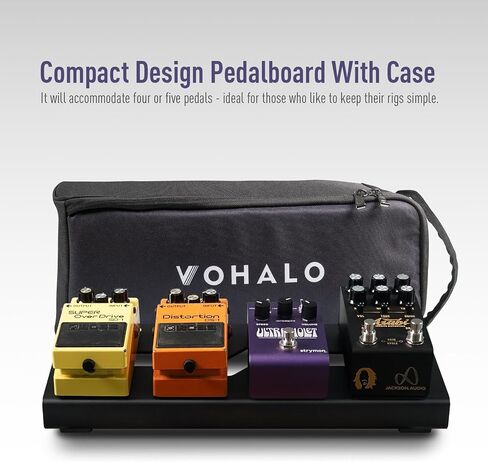 Mini Guitar Pedal Board 14" Guitar Effects Compact Small Pedalboard with Pedals Mountain Tape, Cable Tie & Patch Cables, Black 14.1"x 5.5"x 1.2" in Saudi Arabia