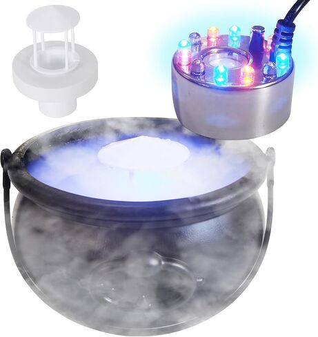 Large Witches Cauldron on Tripod with Mist Maker Fogger, Halloween Decorations Outdoor, 12 LED Halloween Mist Maker, Black Candy Bucket Decoration for Home Porch Outside in Saudi Arabia