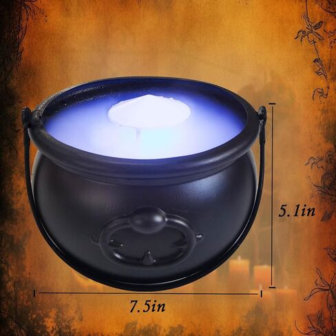Large Witches Cauldron on Tripod with Mist Maker Fogger, Halloween Decorations Outdoor, 12 LED Halloween Mist Maker, Black Candy Bucket Decoration for Home Porch Outside in Saudi Arabia