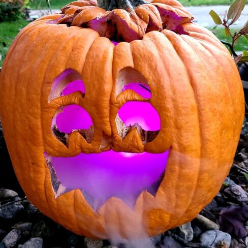Large Witches Cauldron on Tripod with Mist Maker Fogger, Halloween Decorations Outdoor, 12 LED Halloween Mist Maker, Black Candy Bucket Decoration for Home Porch Outside in Saudi Arabia