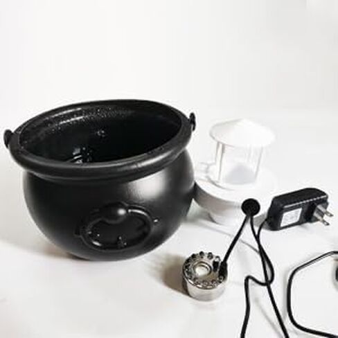 Large Witches Cauldron on Tripod with Mist Maker Fogger, Halloween Decorations Outdoor, 12 LED Halloween Mist Maker, Black Candy Bucket Decoration for Home Porch Outside in Saudi Arabia