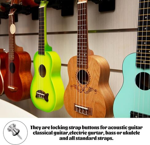 Giantree 4 Pcs Guitar Strap Buttons, Guitar Strap Lock Buttons Security Lock Metal Guitar Strap End Pins With Mounting Screws in Saudi Arabia