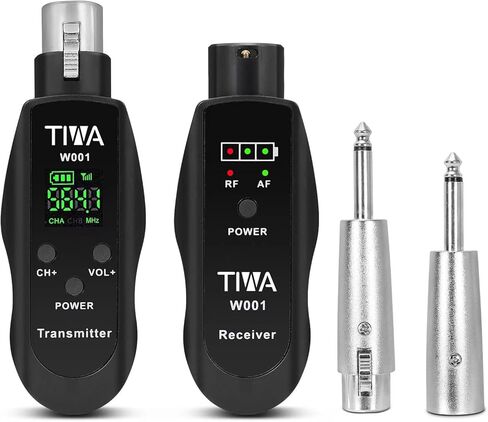 TIWA UHF Wireless XLR Transmitter and Receiver with 48V Power Supply,Rechargeable Mic Adapter 16 Channels 196ft Range for Dynamic/Condenser Mics,Audio Mixer,Electric Guitar Bass，PA System in Saudi Arabia