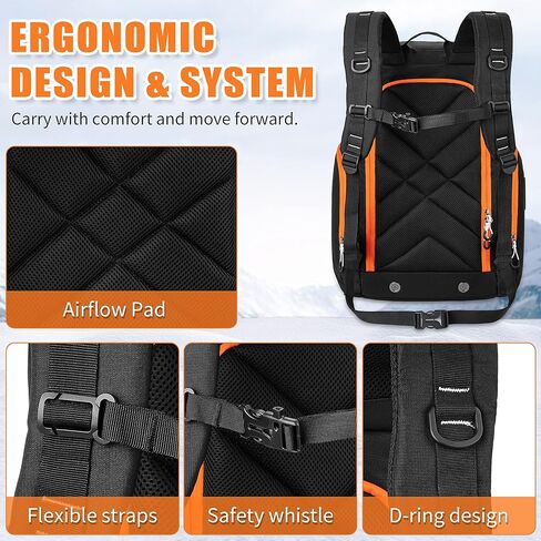 حقيبة ظهر لأحذية التزلج سعة 55 لتر من جيليندو: حقيبة ظهر كبيرة للتزلج على الجليد وحزمة متعددة المقصورات - حقيبة ظهر لأحذية التزلج مقاومة للماء، أزرق داكن (SBSQ01NVBL) in Kuwait