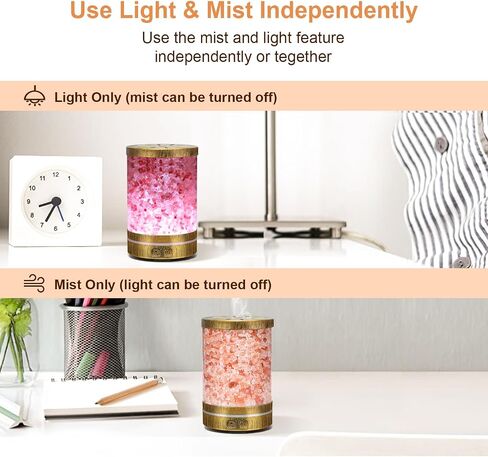 Essential Oil Diffuser Aromatherapy Diffusers for Essential Oils Large Room, Ultrasonic Himalayan Salt Lamp Aroma Diffusers for Home, Gifts Ideas for Mom, 400ML in Saudi Arabia