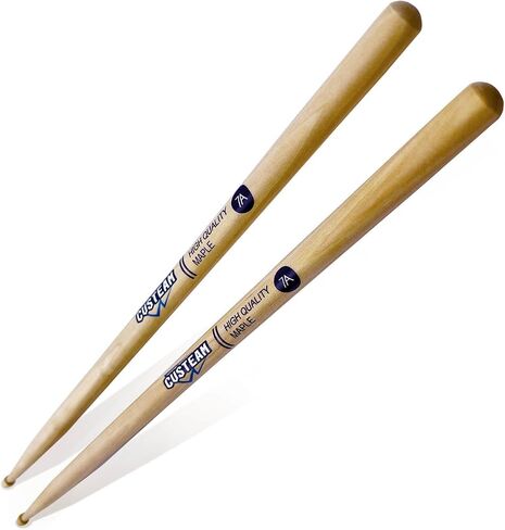 7A Drumsticks -Classic 7A Maple Drum sticks -Tear Drop Wood Tip - Durable and Balanced for Drummers, Ideal for Jazz/Acoustic/Lighter pop music, Suitable for Daily Practice in Saudi Arabia