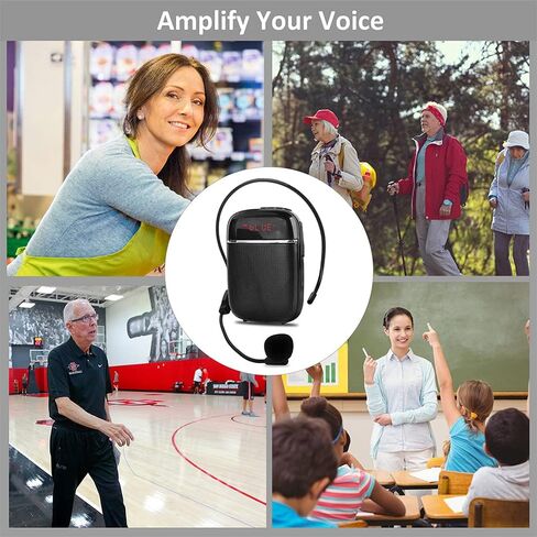 Portable Bluetooth Voice Amplifier, Wired Rechargeable Mini Speaker with Microphone, Suitable for Teachers, Tour Guides, Coaches, Etc. (Black) in Saudi Arabia