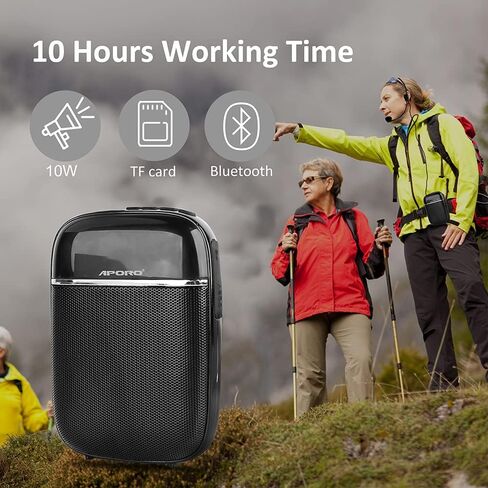 Portable Bluetooth Voice Amplifier, Wired Rechargeable Mini Speaker with Microphone, Suitable for Teachers, Tour Guides, Coaches, Etc. (Black) in Saudi Arabia