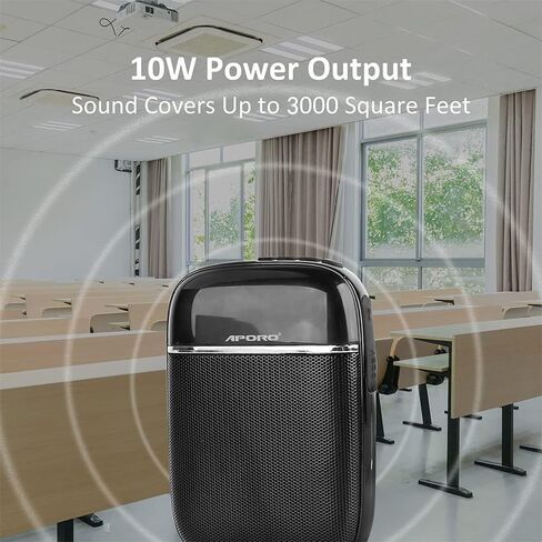 Portable Bluetooth Voice Amplifier, Wired Rechargeable Mini Speaker with Microphone, Suitable for Teachers, Tour Guides, Coaches, Etc. (Black) in Saudi Arabia