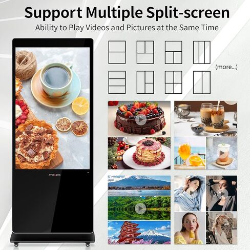 43 Inch Digital Signage, Full HD IPS Touchscreen Interactive Kiosk Indoor Advertising Display Floor Standing Android 11.0 LCD Totem with 580 Nits High Brightness, 2+32GB in Saudi Arabia