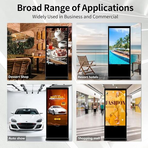 43 Inch Digital Signage, Full HD IPS Touchscreen Interactive Kiosk Indoor Advertising Display Floor Standing Android 11.0 LCD Totem with 580 Nits High Brightness, 2+32GB in Saudi Arabia