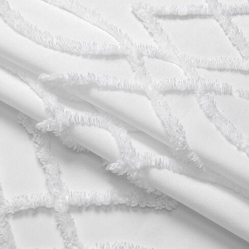 White Light Filtering Curtain 63 Inch 2 Panels Bohemian Diamond Moroccan Plaid Pattern Jacquard Drapes for Living Room Bedroom Winter Canvas Fabric Decorative Curtains, Grommet Top in Saudi Arabia