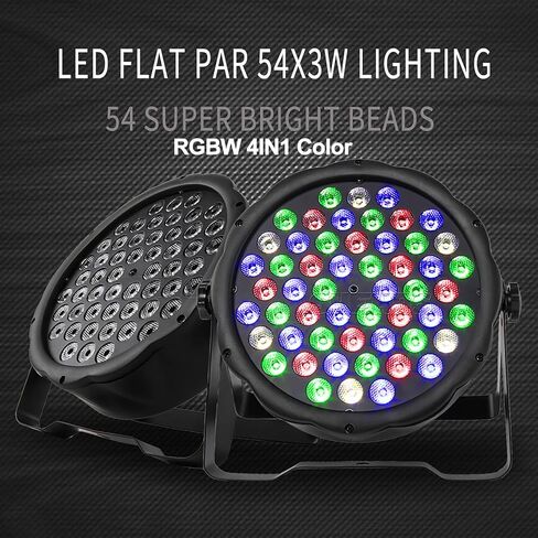 SHEHDS LED GlamoPar Lighting, 7x12w Stage Light, RGBLAC 6in1 Color Mixing, Strobe Effect, Intelligent Start Stop, Temperature Control, DMX Contorl Sound Activated for Mini Concert, Home, School in Saudi Arabia
