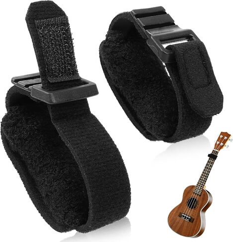 2 PCS Guitar String Mute Dampener Black Guitar Mute Guitar String Cover Tape Adjustable Bass Mute Fingerboard Mute Straps Guitar Neck Mute Belt Musical Instrument Accessories in Saudi Arabia