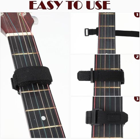 2 PCS Guitar String Mute Dampener Black Guitar Mute Guitar String Cover Tape Adjustable Bass Mute Fingerboard Mute Straps Guitar Neck Mute Belt Musical Instrument Accessories in Saudi Arabia
